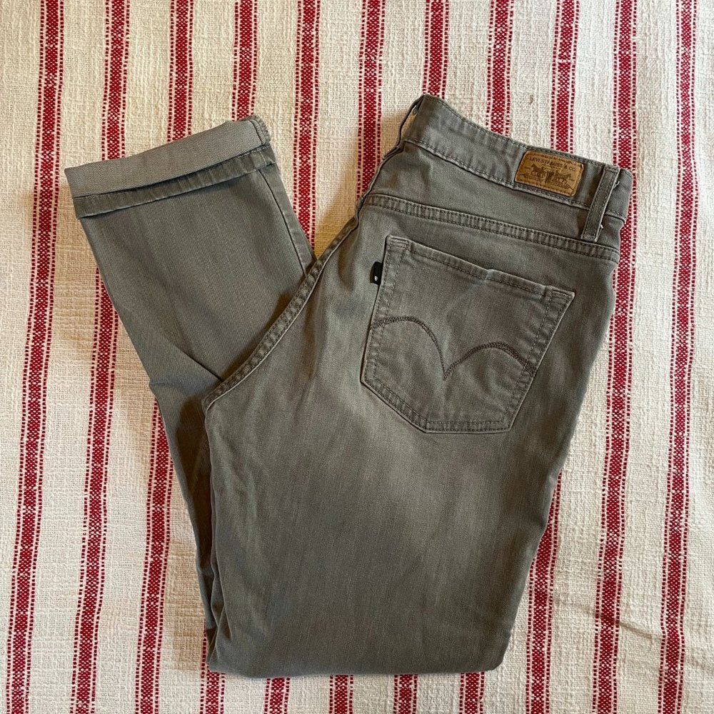 Grey Mid-Rise Skinny Jeans